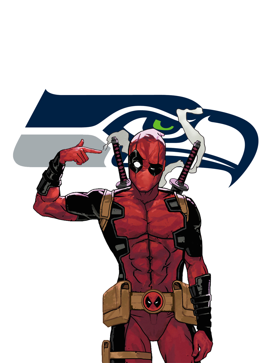 Seattle Seahawks Deadpool Logo iron on paper